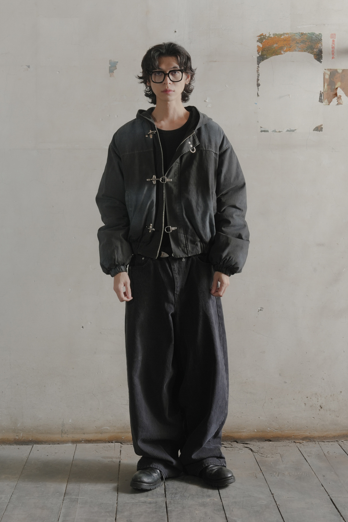 Oha Washed Hood Zip-Up #外套