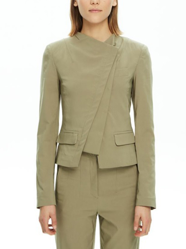 MALLONI MLO 斜釦造型外套(綠)