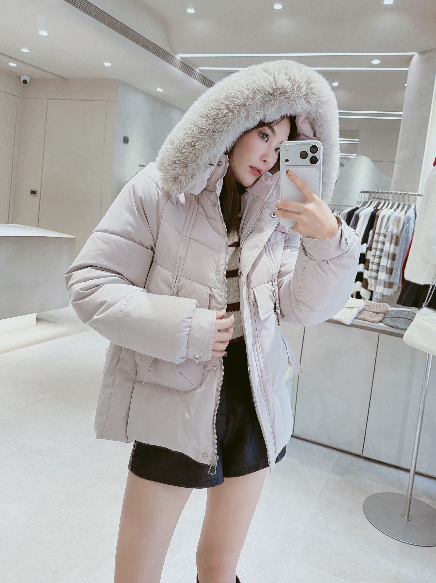 大毛圈可拆鋪棉麵包外套