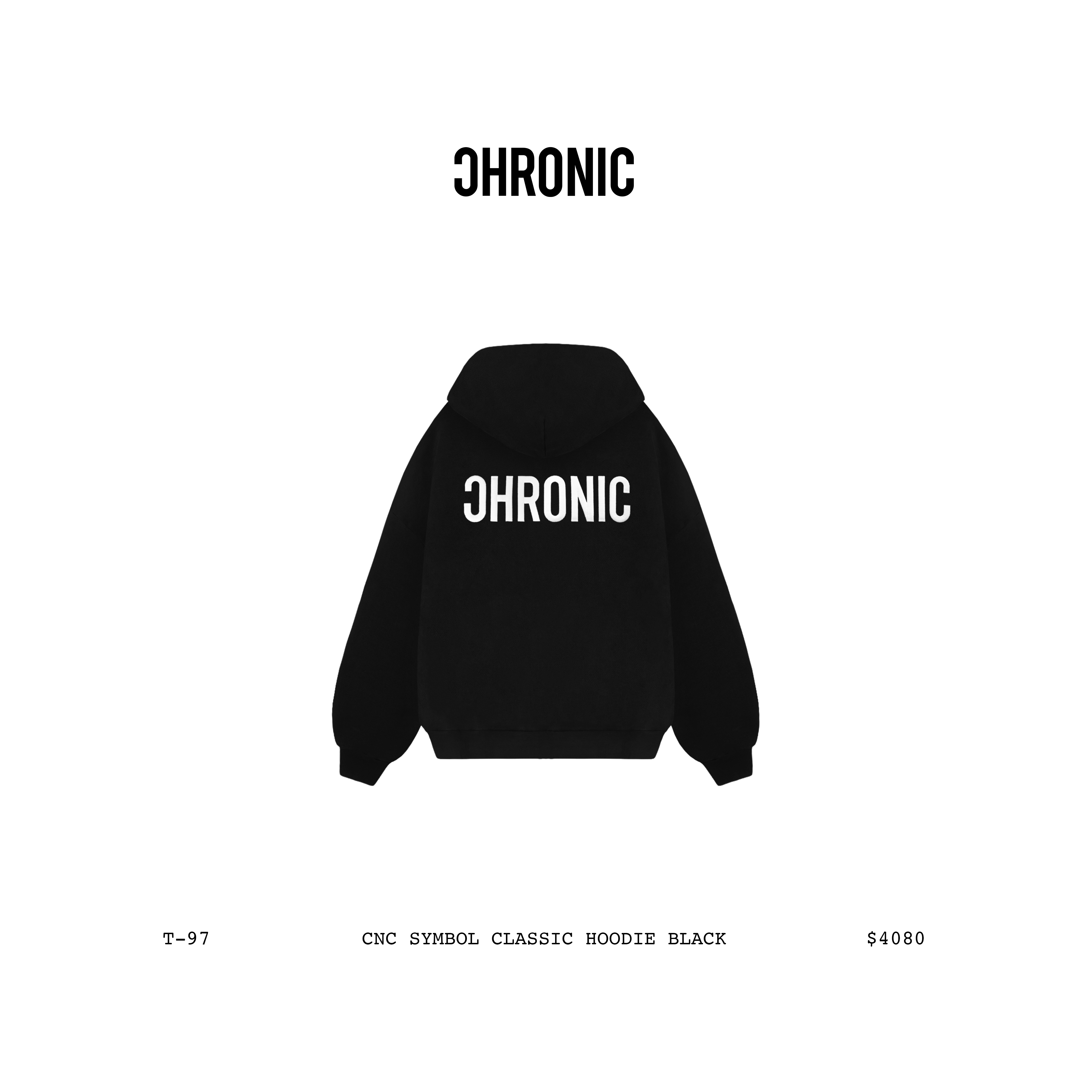 CNC SYMBOL CLASSIC HOODIE BLACK / T-97