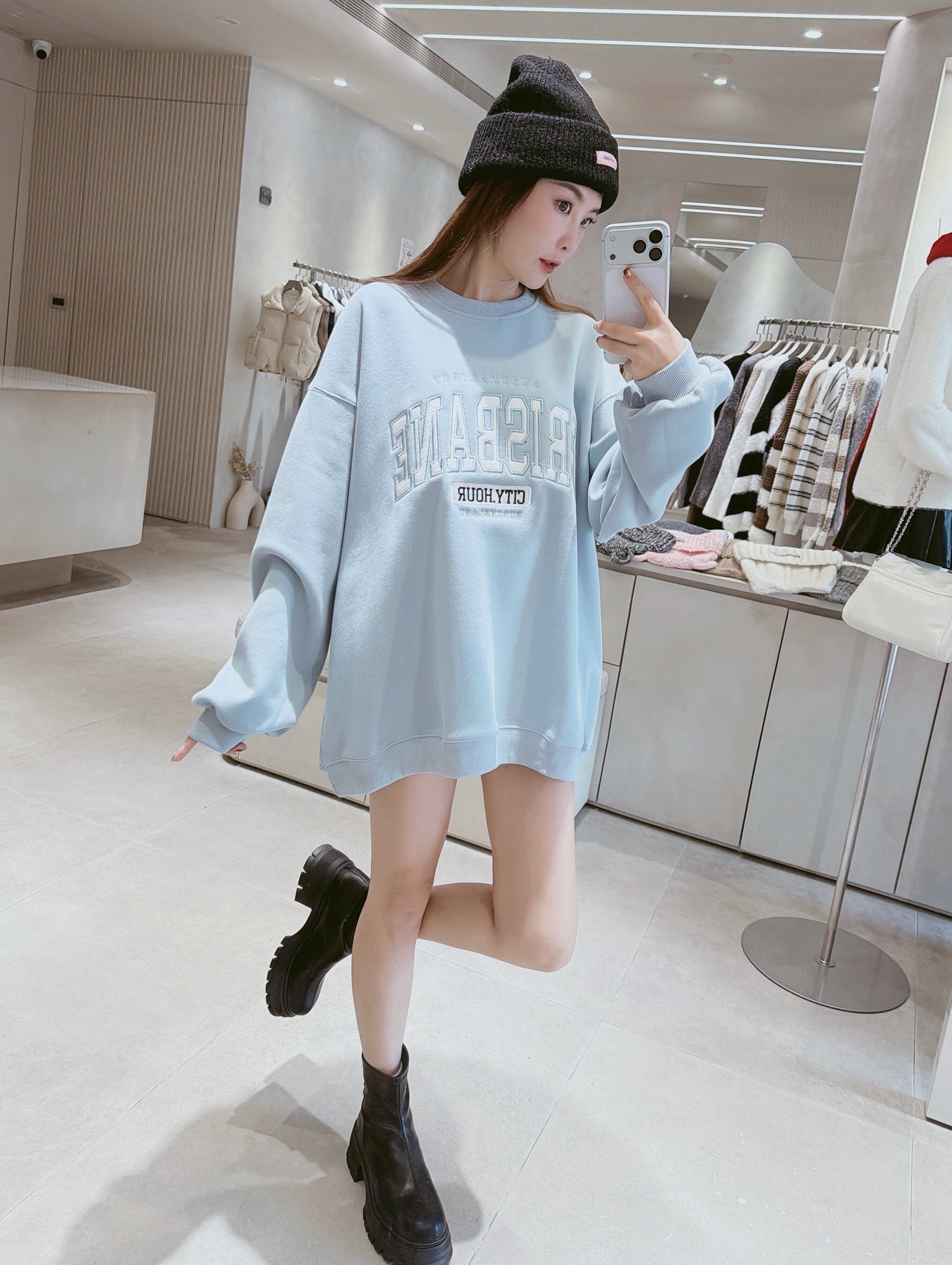 字母BRISBANE刷毛棉質衣