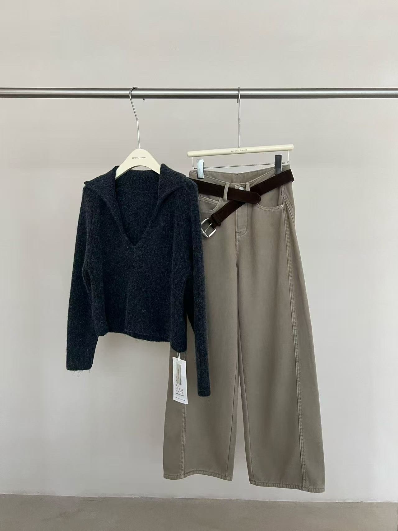 1155 簡約3D牛仔長褲