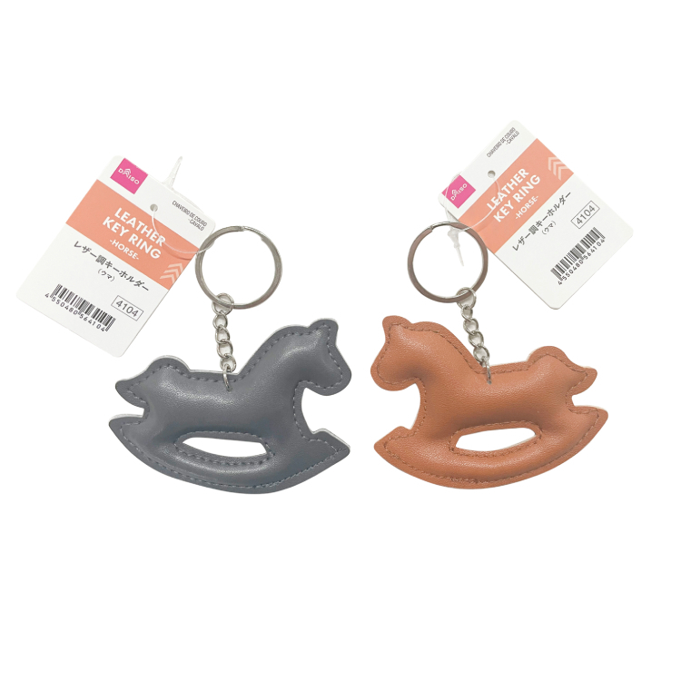 皮革風鑰匙圈/馬