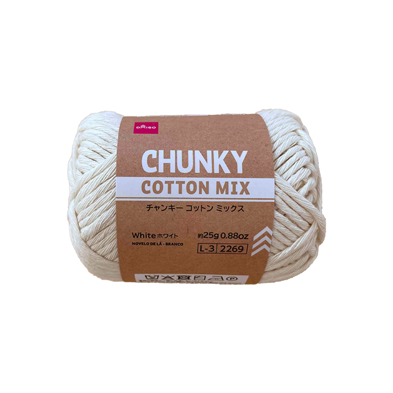 毛線/粗棉混紡 白 25g