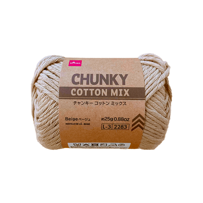 毛線/粗棉混紡 米色 25g