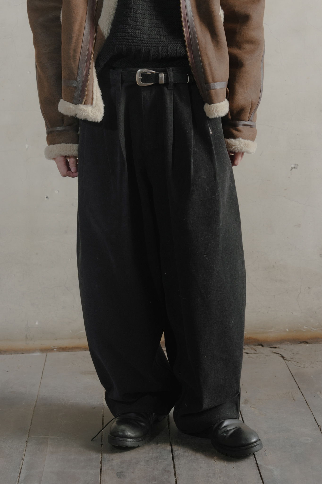 Three Tuck Brushed Pants #長褲