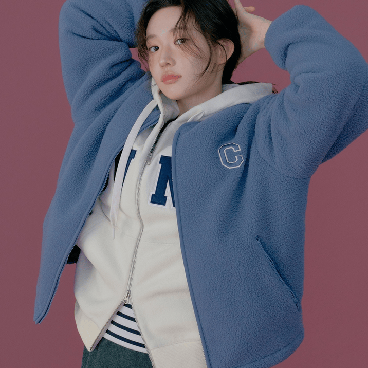 Covernat｜Collarless Sherpa Jacket [3 colors]