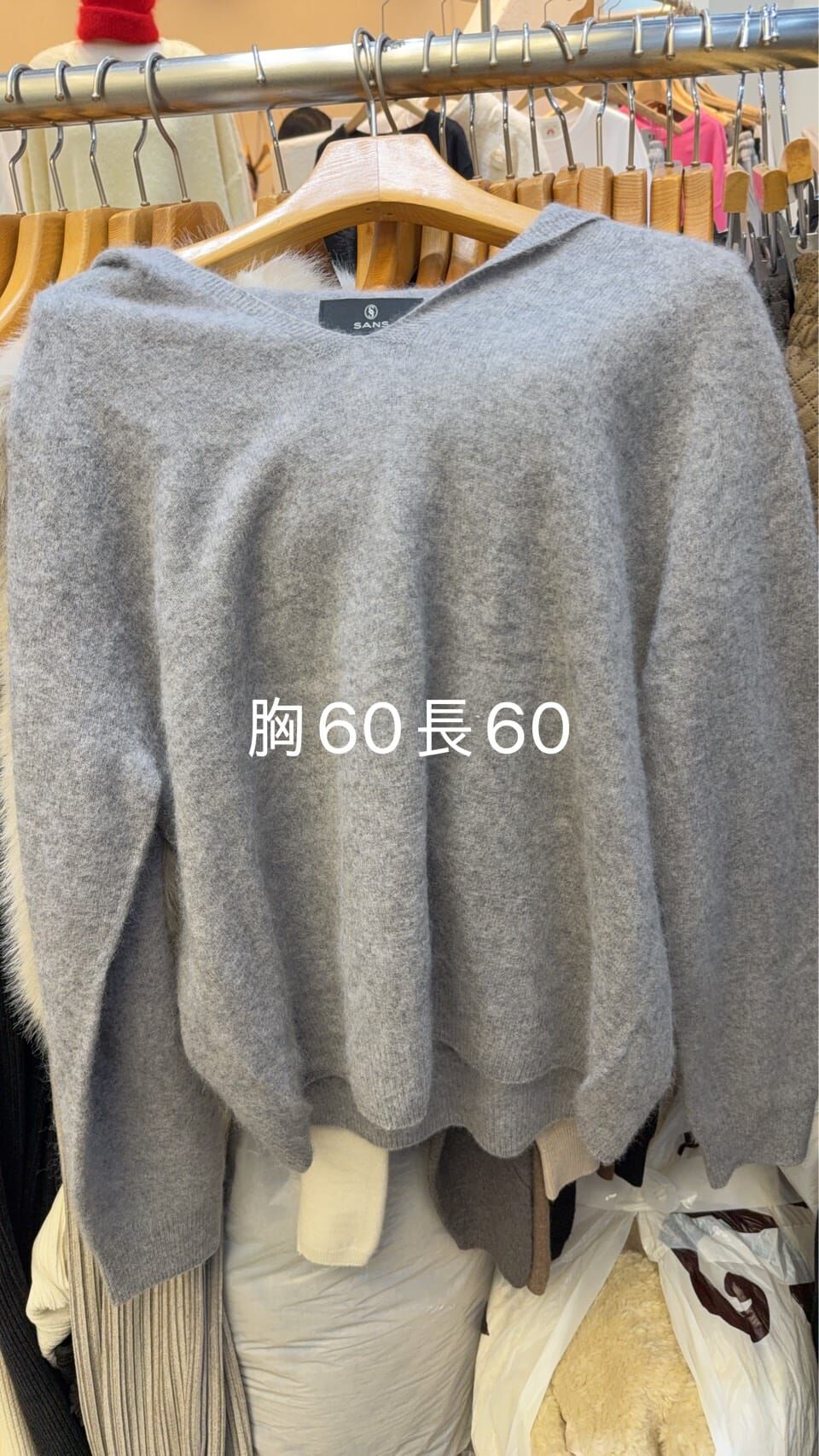 SA5415 V領羊毛連帽上衣