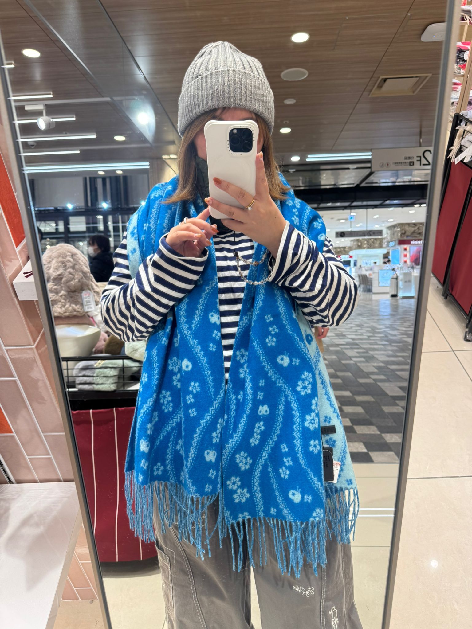 260107 Anna Sui 藍色花花圍巾(大Size) (現貨)