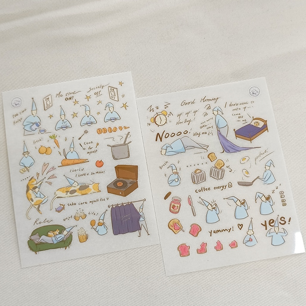 默代誌．Notice系列 早安、晚安 壓轉印貼紙