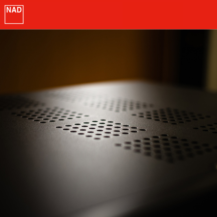 NAD C399 Hybrid Digital DAC Amplifier beauty shot top plate