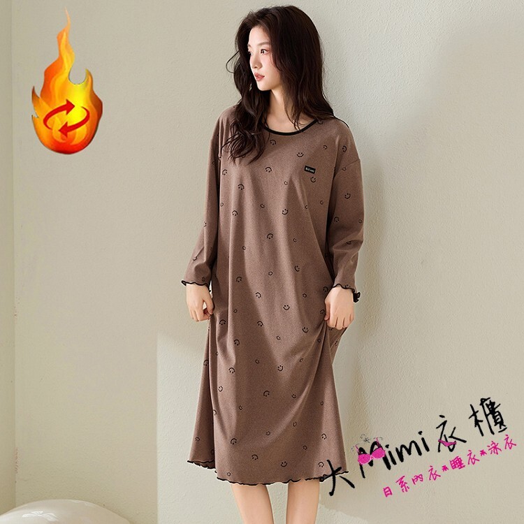 笑臉德絨居家睡裙