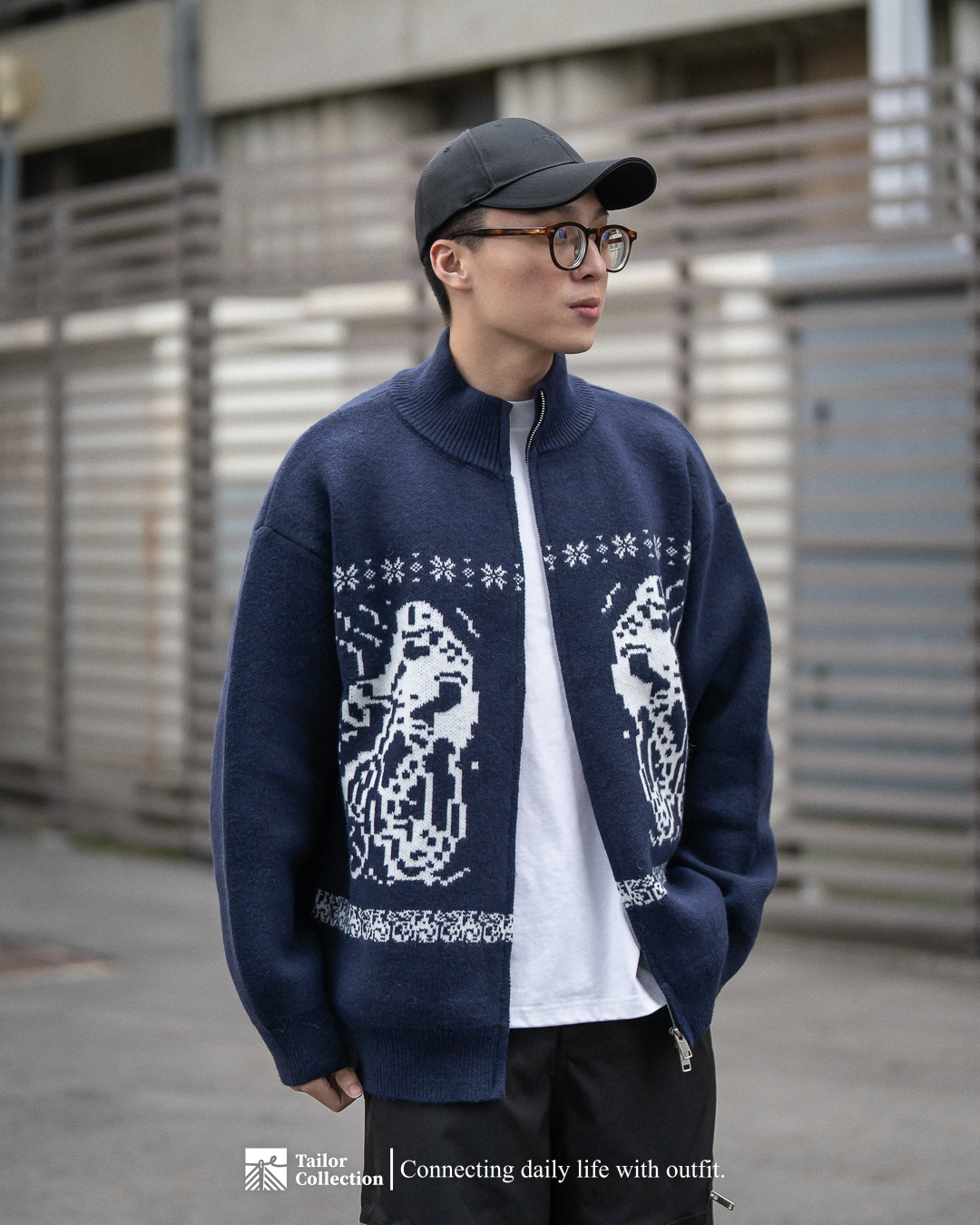 #預購 Tailor collection 美式復古 立領針織 寬鬆開衫毛衣外套 兩色