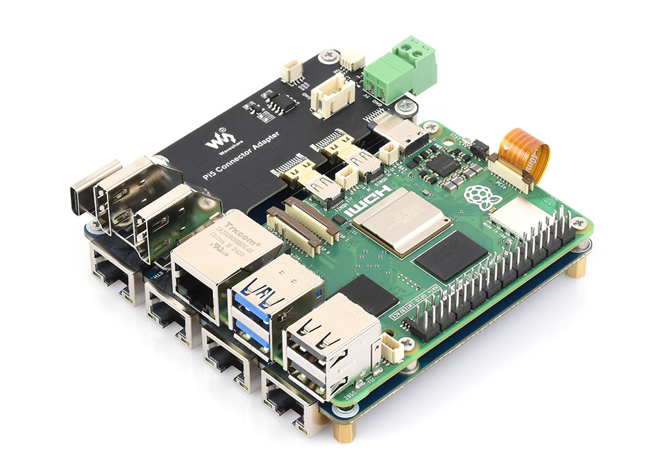 PCIE 轉 4埠 乙太網路擴充板,組裝示意