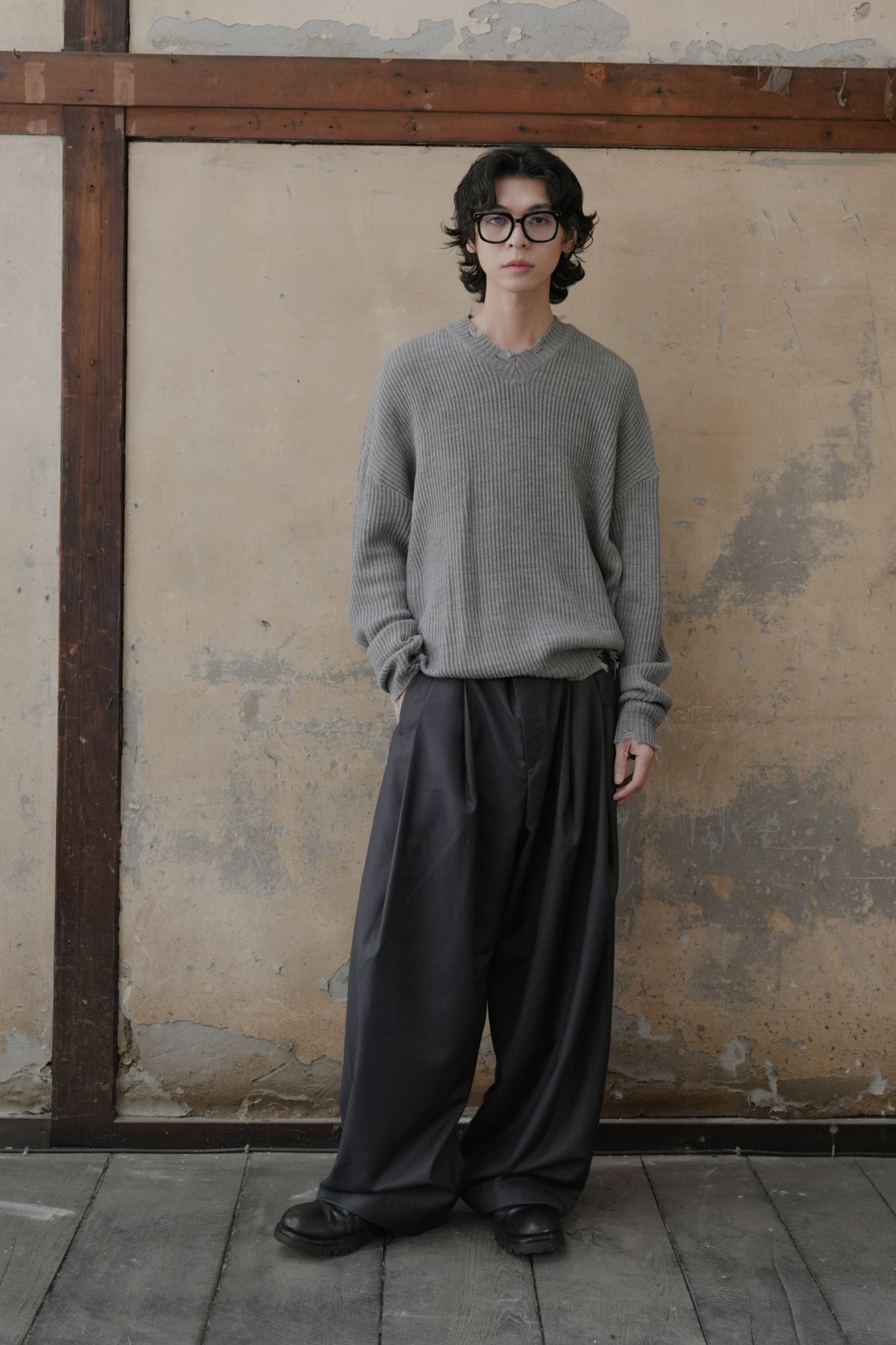 Vintage V-Neck Knit #毛衣