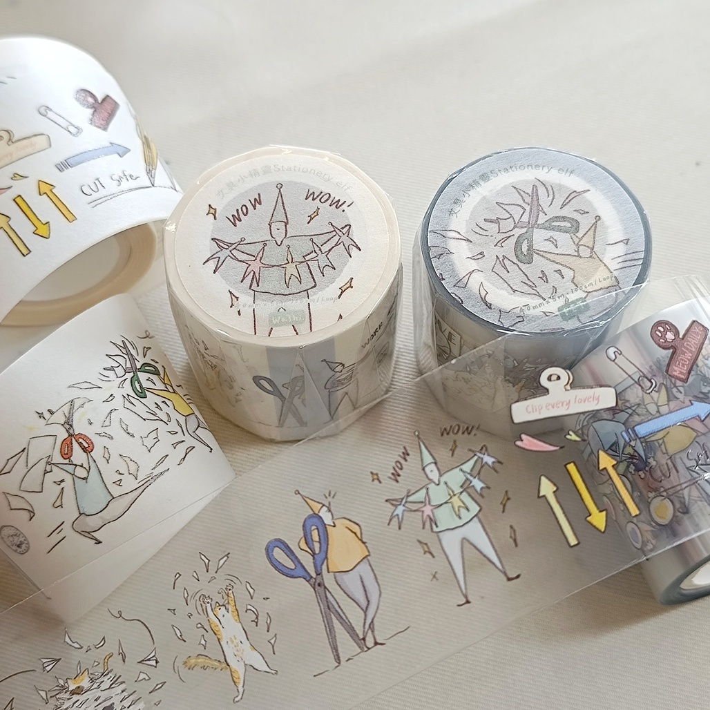 默代誌．文具小精靈 6cm亮面PET/日本和紙膠帶 <整捲/分裝>