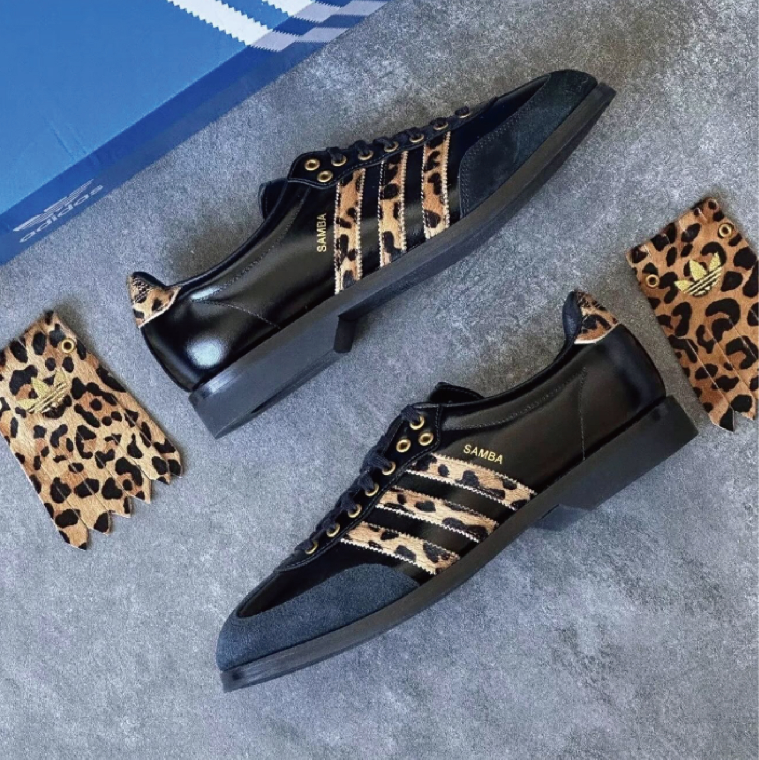 【 adidas x BRAIN DEAD SAMBA BOWLING 聯名保齡球鞋 - 豹紋黑 】