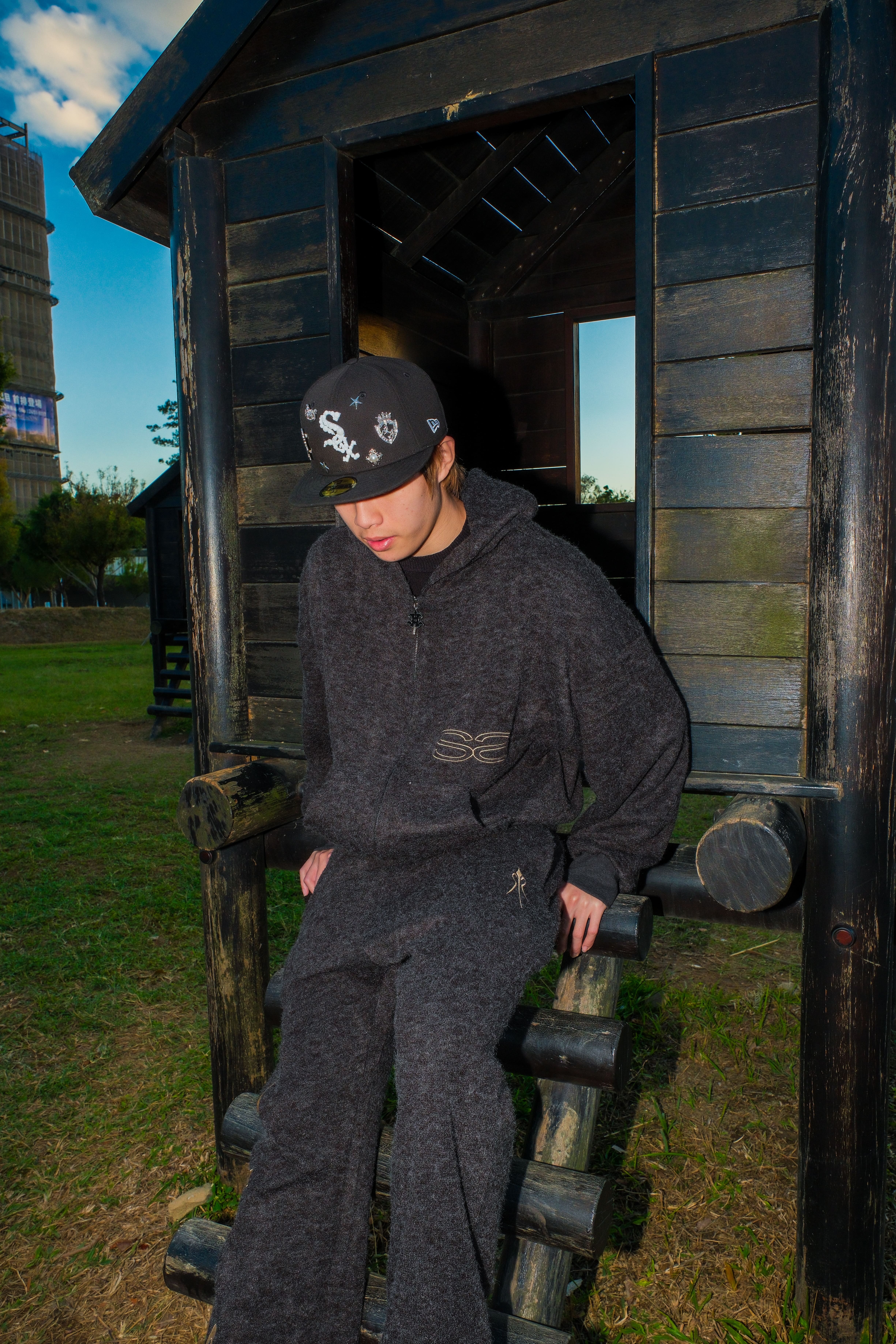 Atone x Sayless cozy Lightweight Short-Nap Knit Hoodie