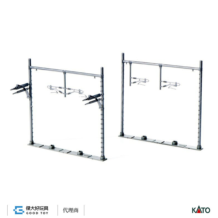 KATO 23-067-1 Double Track Steel Beam Cartenary Poles (Gray 12 Pieces)