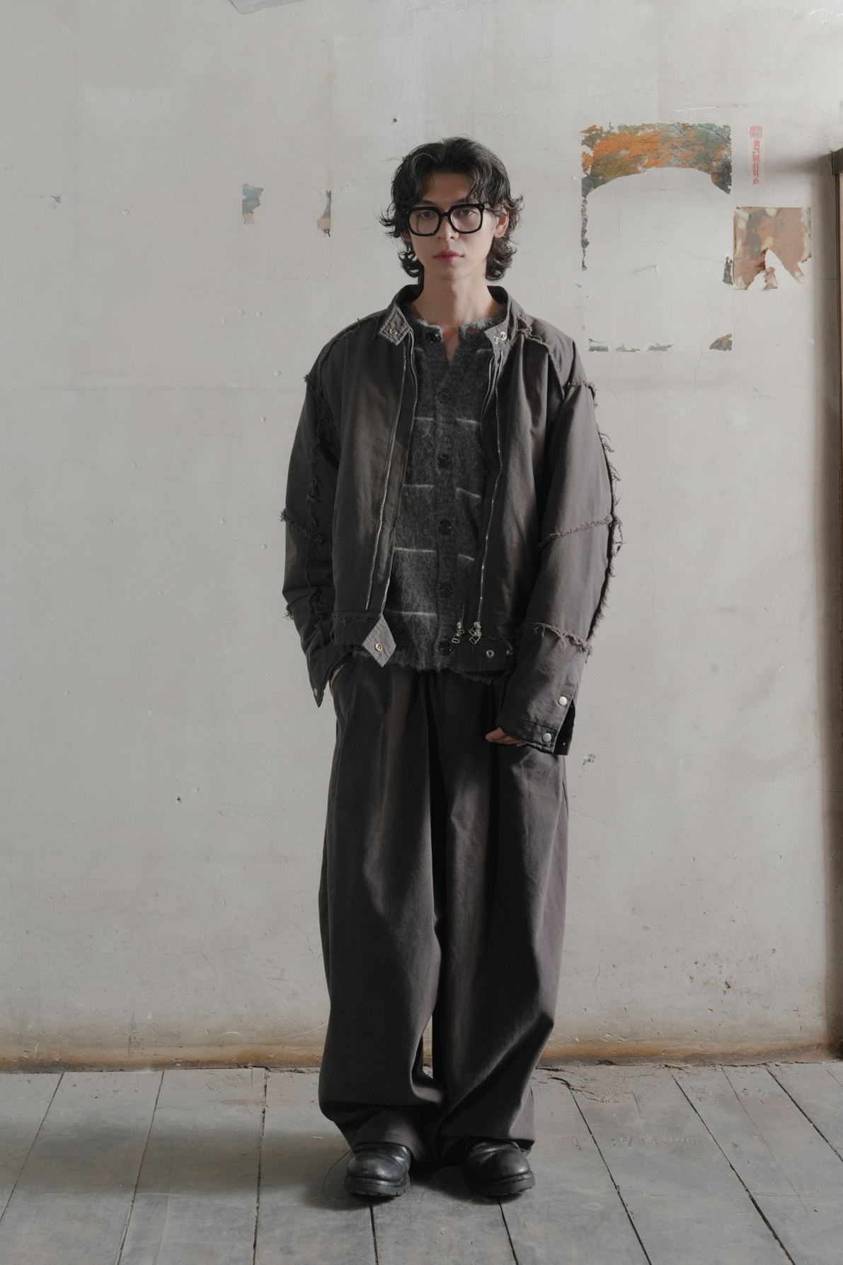 Vintage Washed Moto Jacket #外套