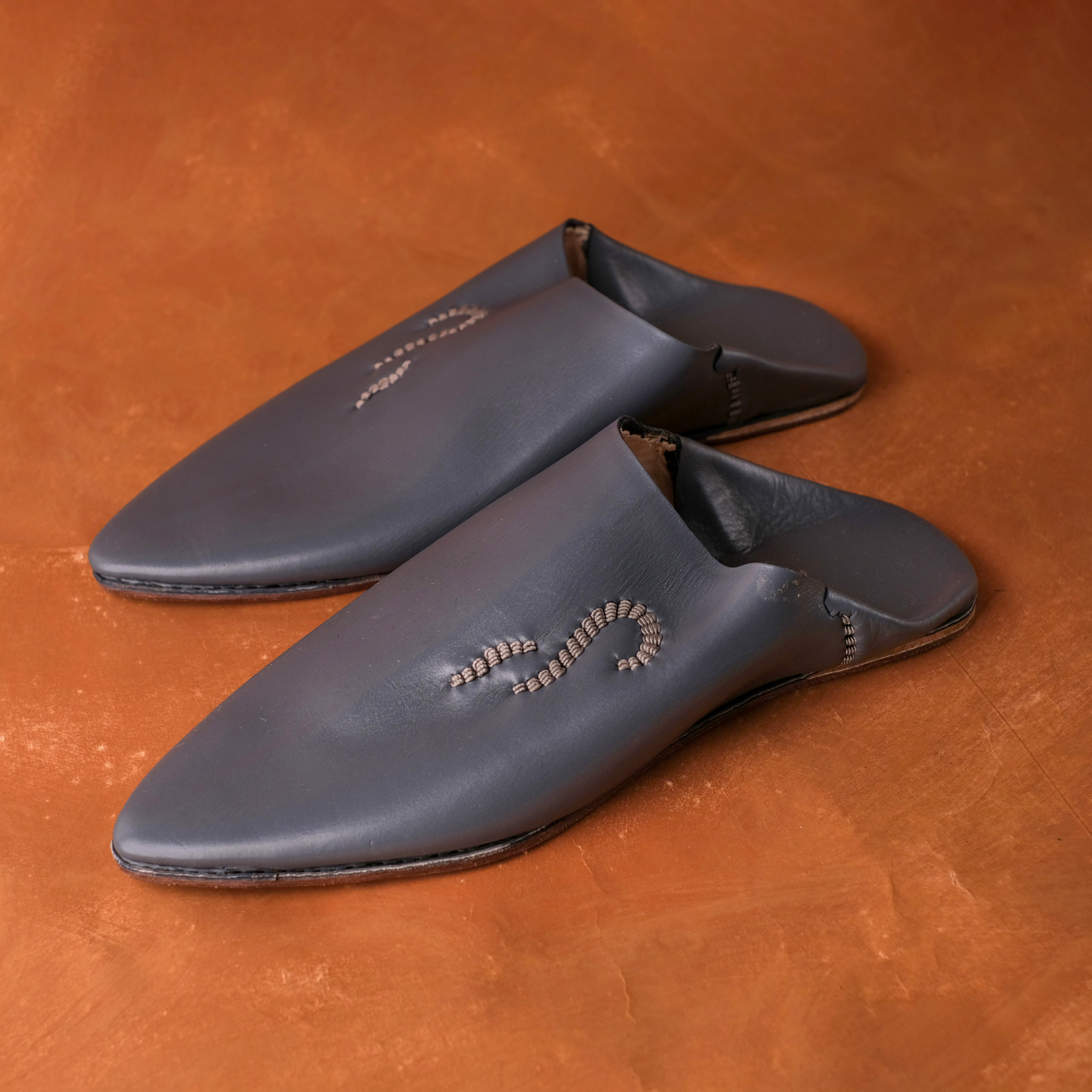 柏柏手工鞋 ｜圖騰灰 -尖｜摩洛哥