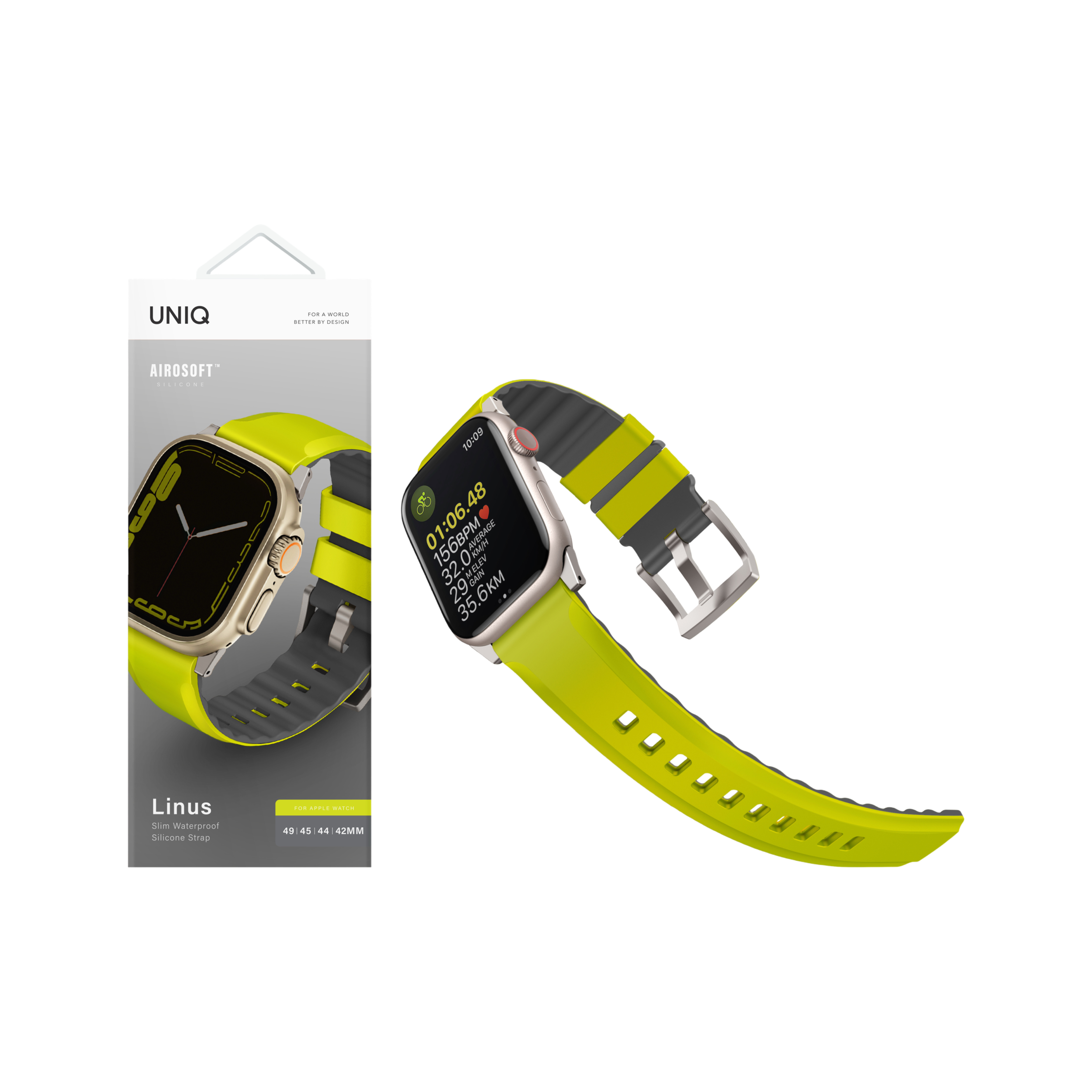 UNIQ Apple Watch 44/45/46/49mm Linus 防水矽膠錶帶