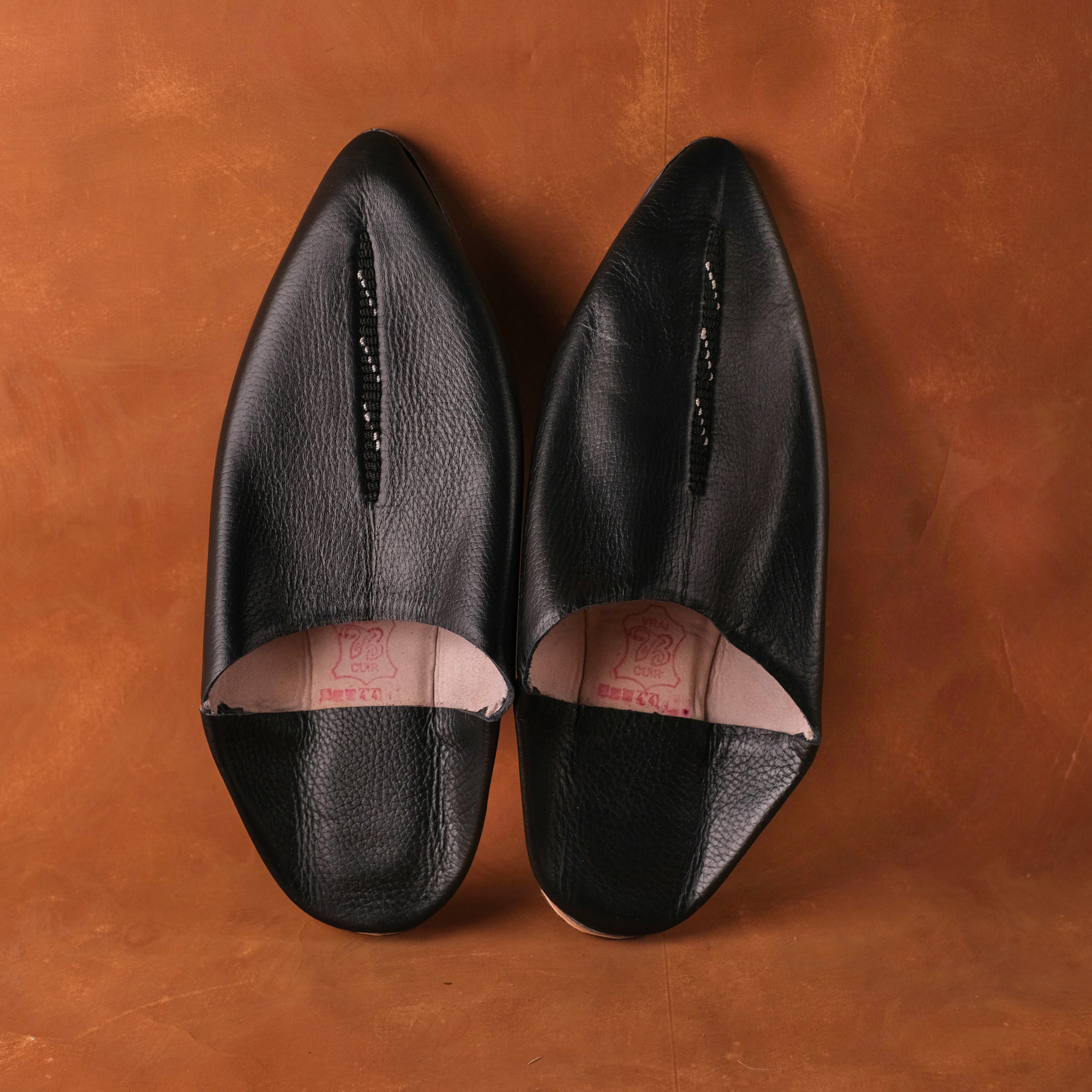 柏柏手工鞋 ｜編織黑 -尖｜摩洛哥