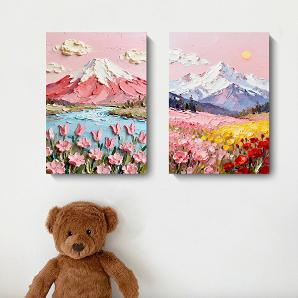 櫻吹雪山居無框掛畫