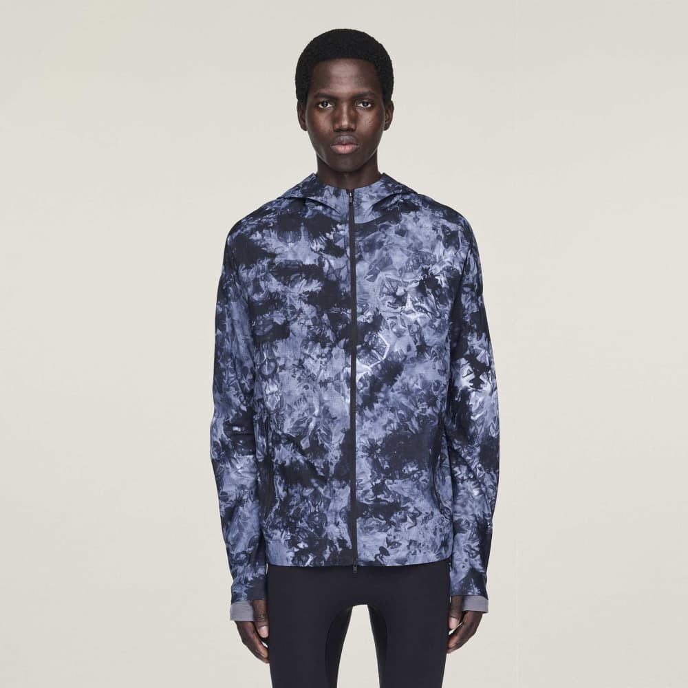 【 Y-3 AOP RUNNING JACKET 連帽暈染夾克 - 黑灰 】