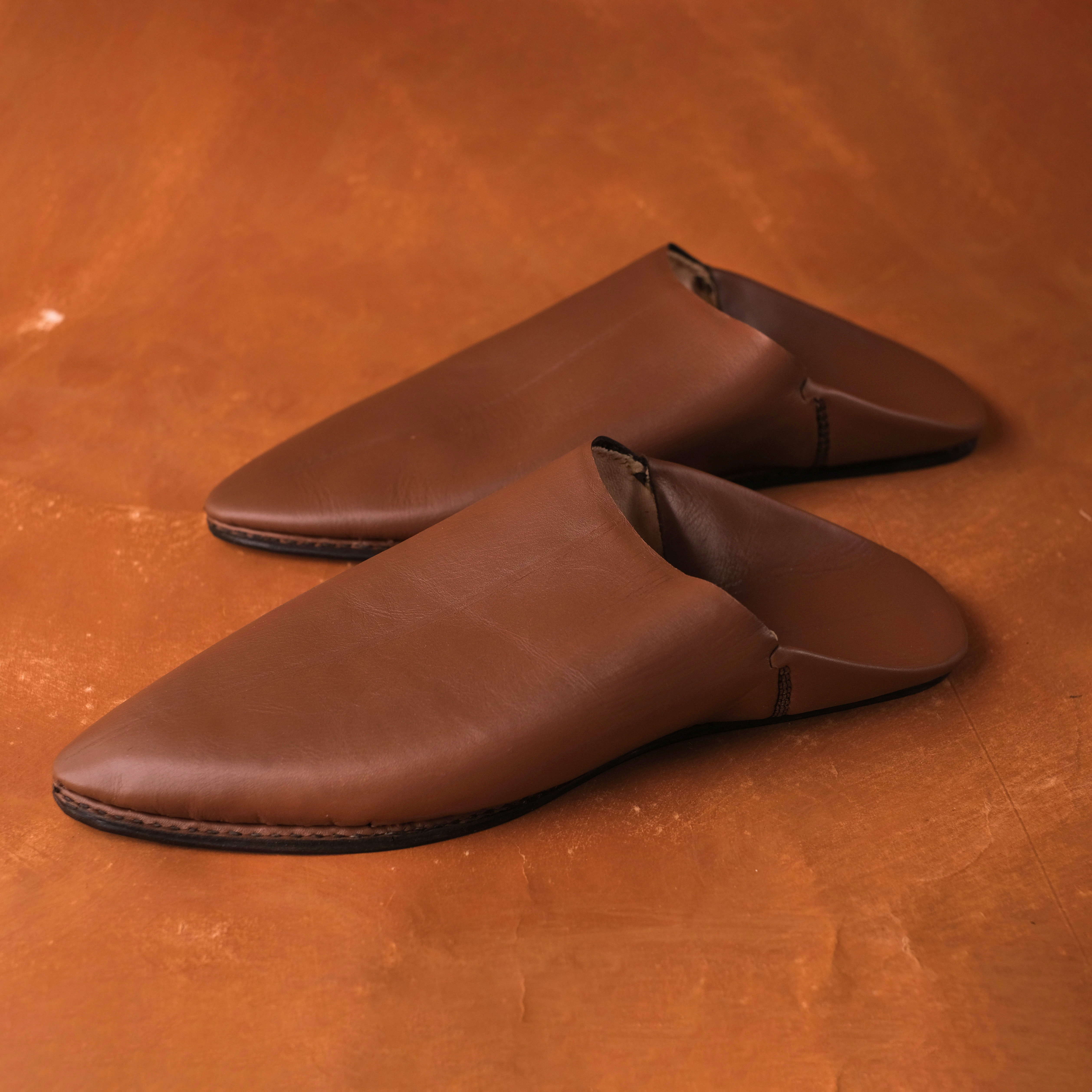 柏柏手工鞋 ｜摩卡棕 -尖｜摩洛哥