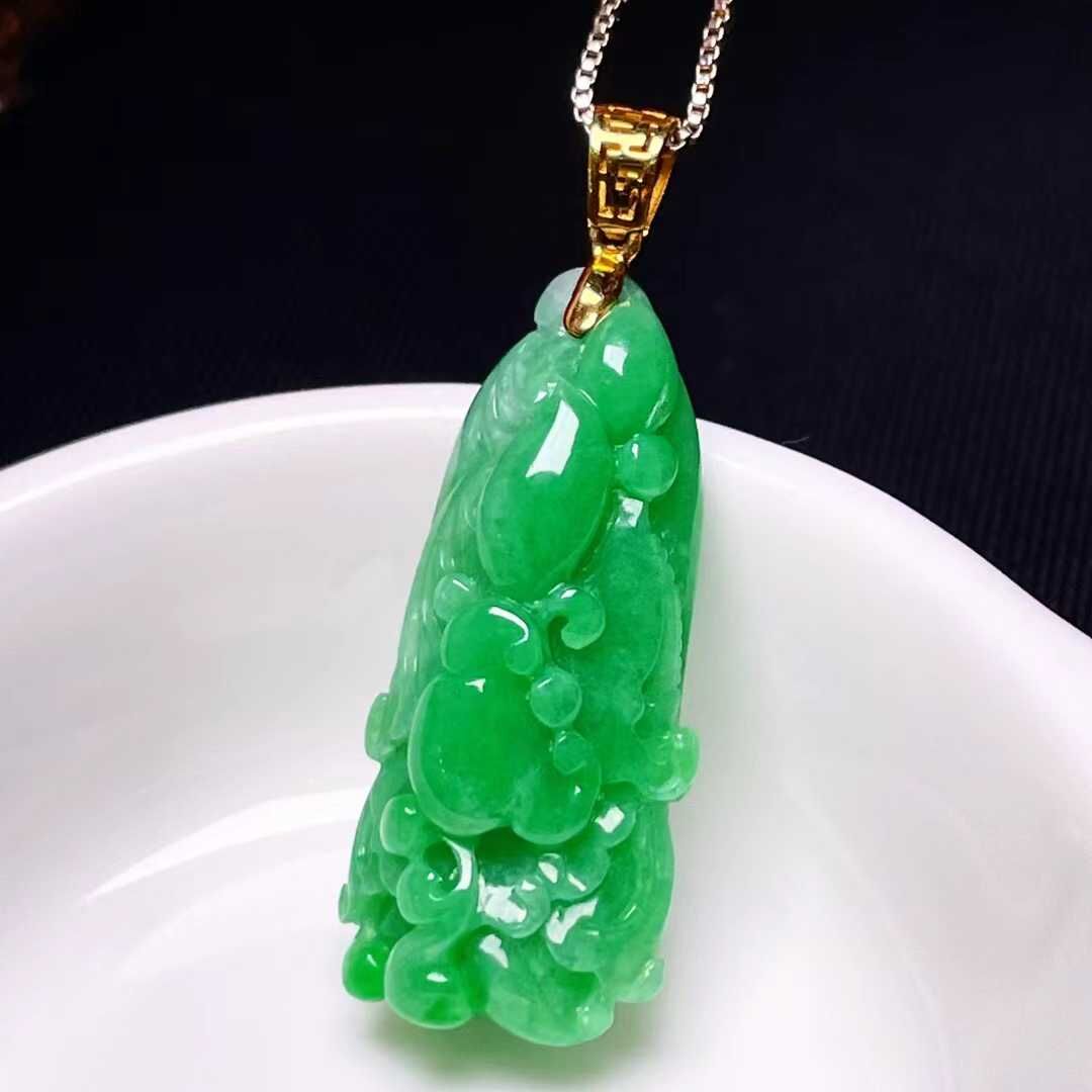 翡翠白菜吊墜,天然翡翠A玉, 緬甸玉, Jade, Jadeite