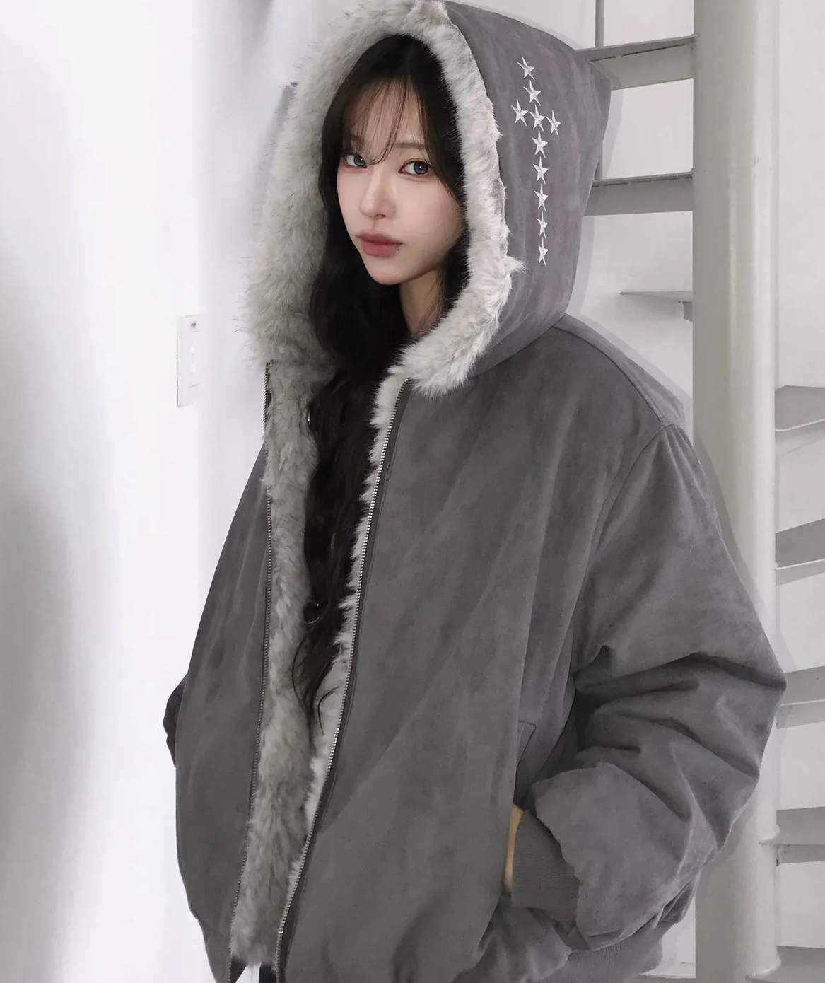 LUVISTRUE REVERSIBLE FUR HOOD 雙面皮草外套 雙面穿 毛毛外套 外套
