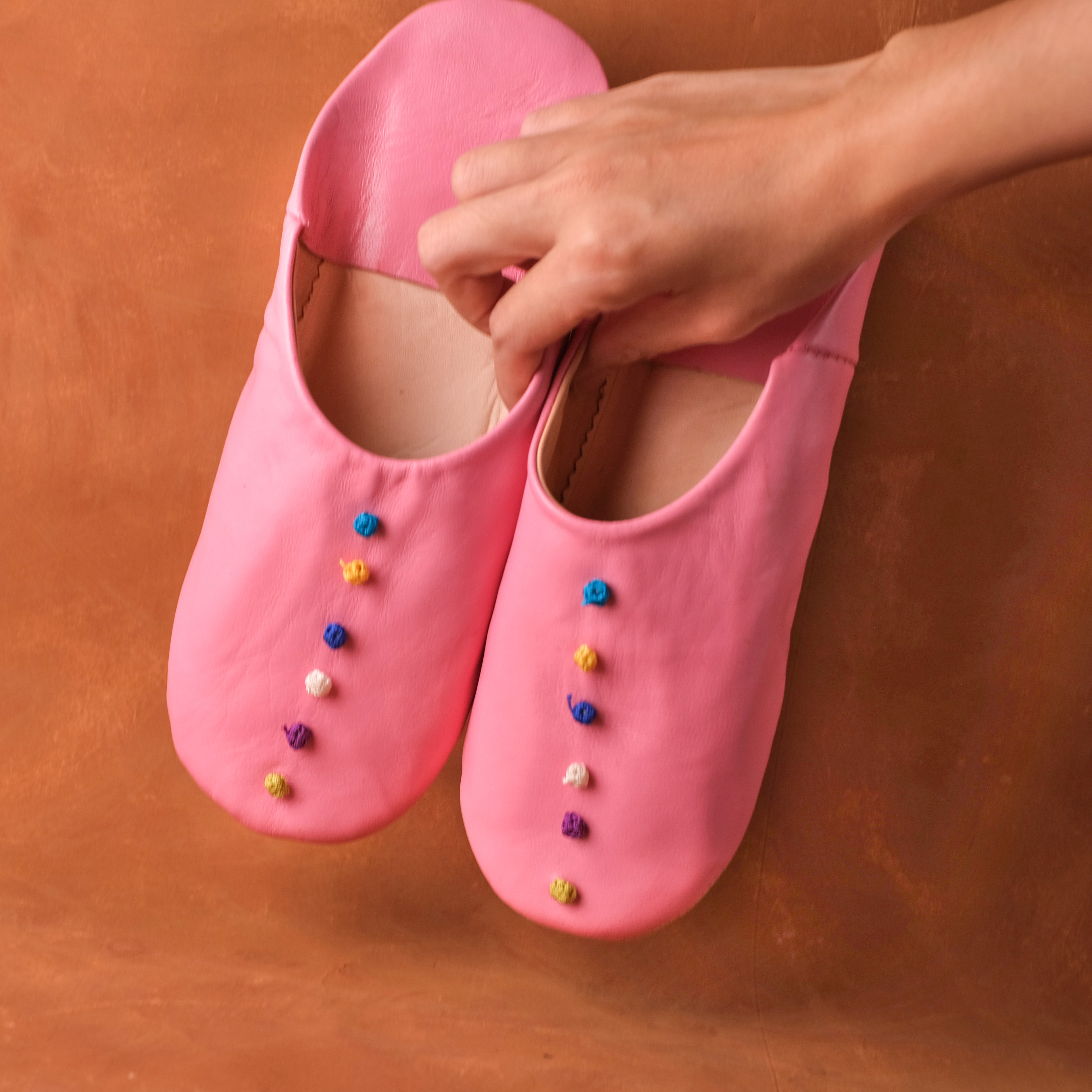 柏柏手工鞋 ｜繡球薔薇 - 圓｜摩洛哥