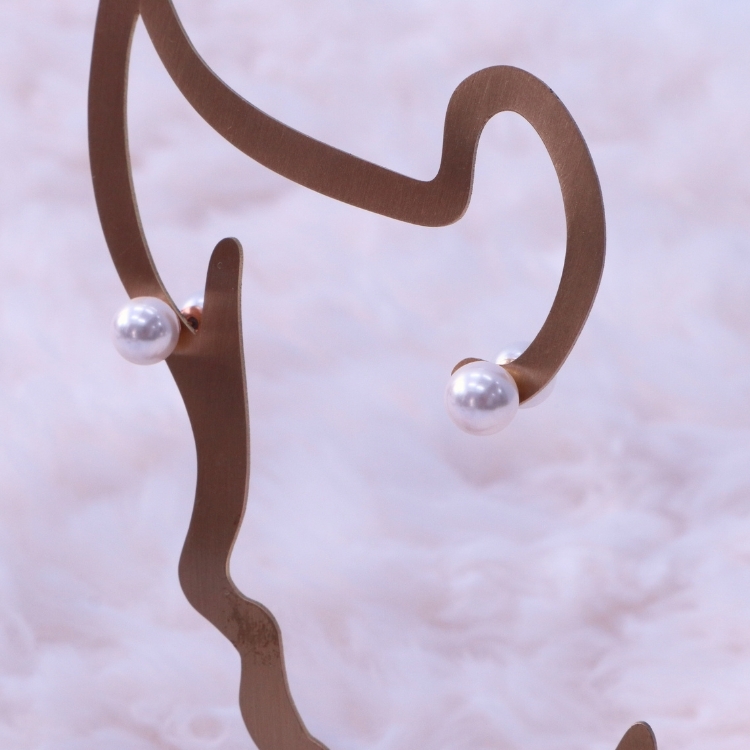 裡外都可愛 Cute Inside Out 日本保色珍珠 鈦鋼針式耳環