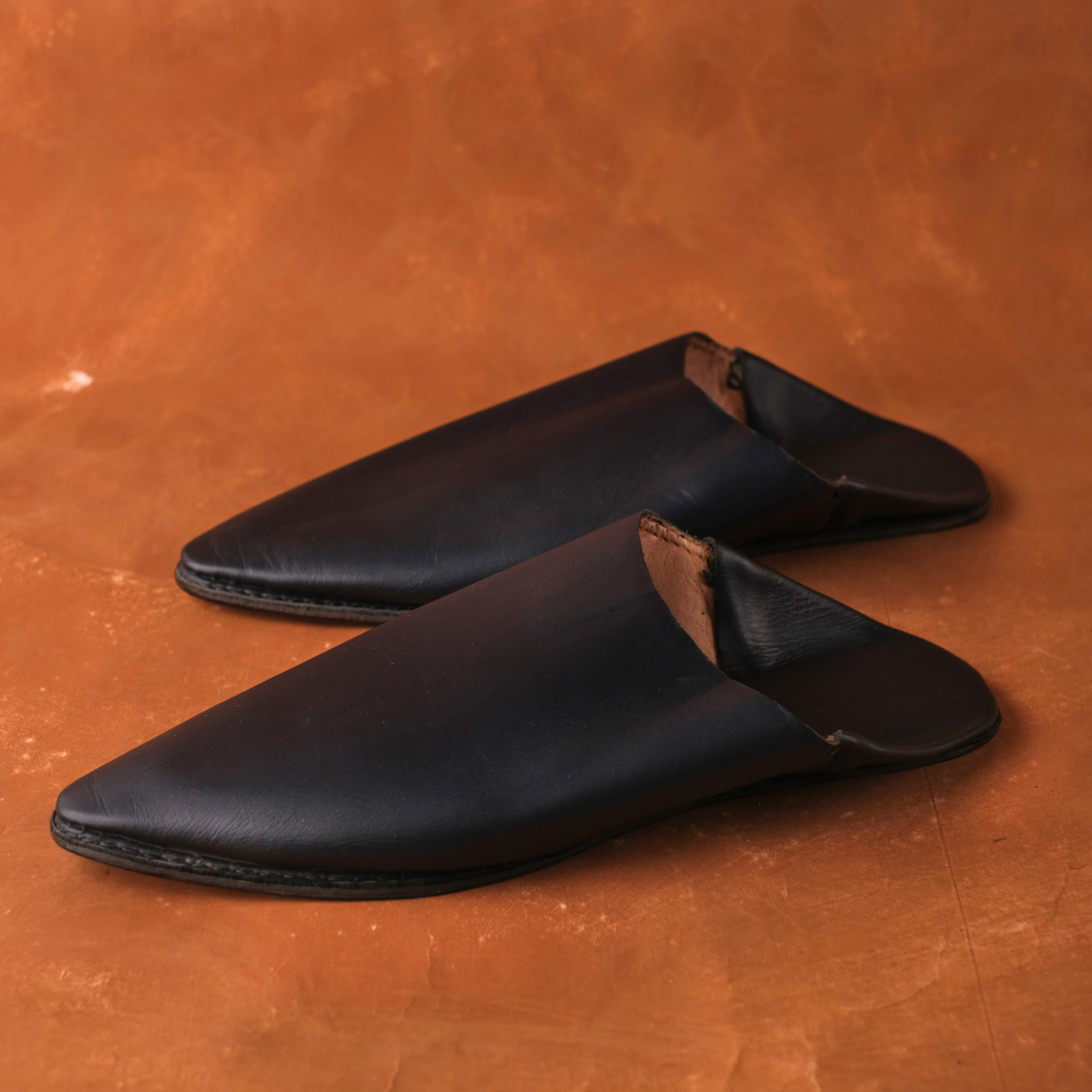 柏柏手工鞋 ｜深海藍 -尖｜摩洛哥