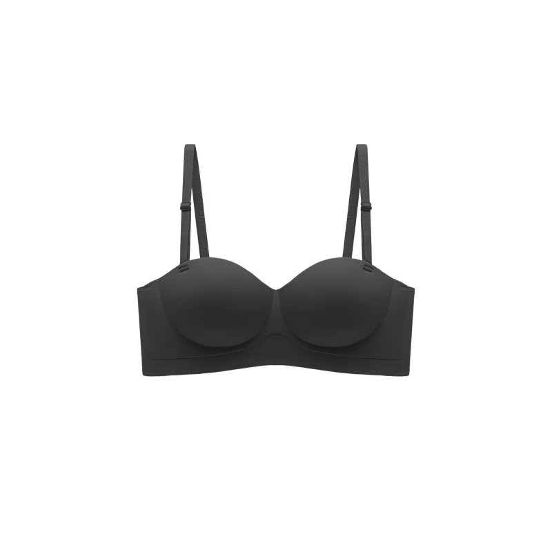 INN-CCG0108-009 【露肩好幫手】完美胸線聚攏無肩帶兩穿平口內衣 Black Beauty 氣質黑 (A9) (S-XL)