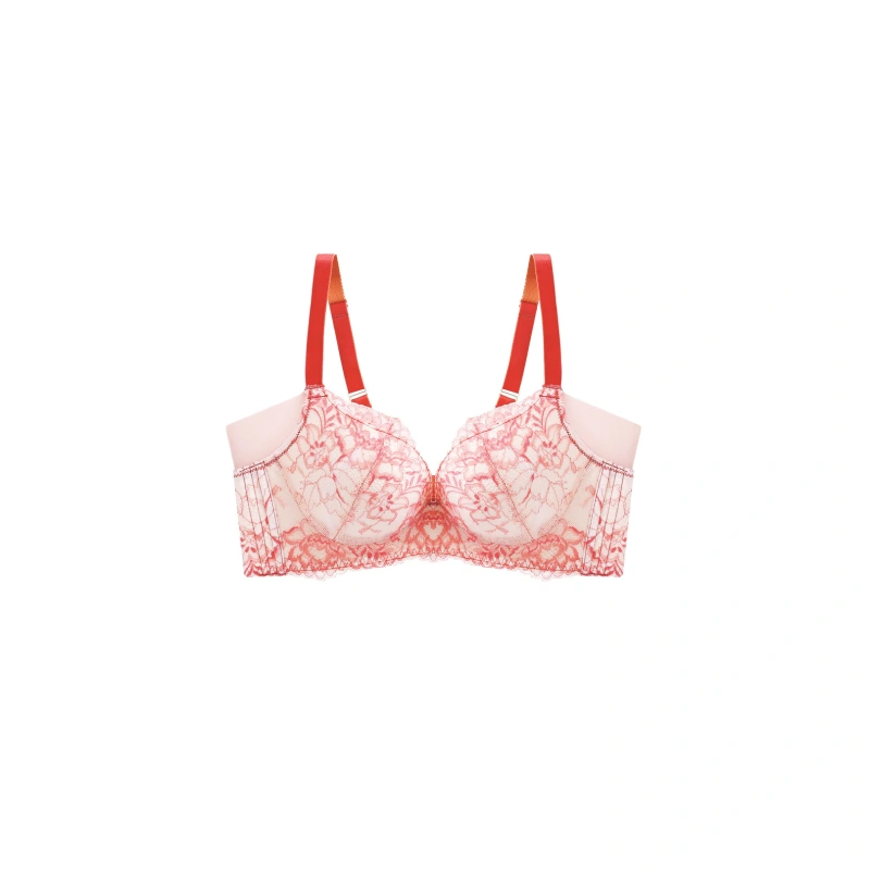 INN-CCG0108-019 【Glow-up Magic】雙色蕾絲・完美胸型軟支撐玻尿酸美肌內衣 Cherry Red 櫻桃紅 (A19) (S-XL)