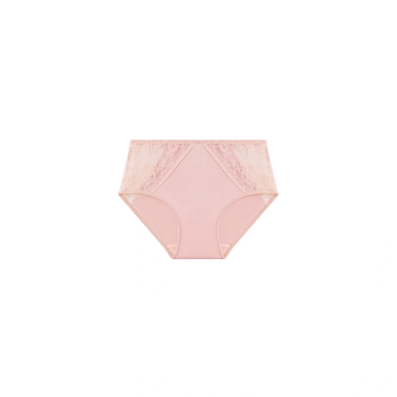 INN-CCG0108-057 【GLOW UP MAGIC 美肌面膜褲】玻尿酸保濕中腰蕾絲包臀三角褲 Misty Rose幸福粉 (A57) (M-4XL)