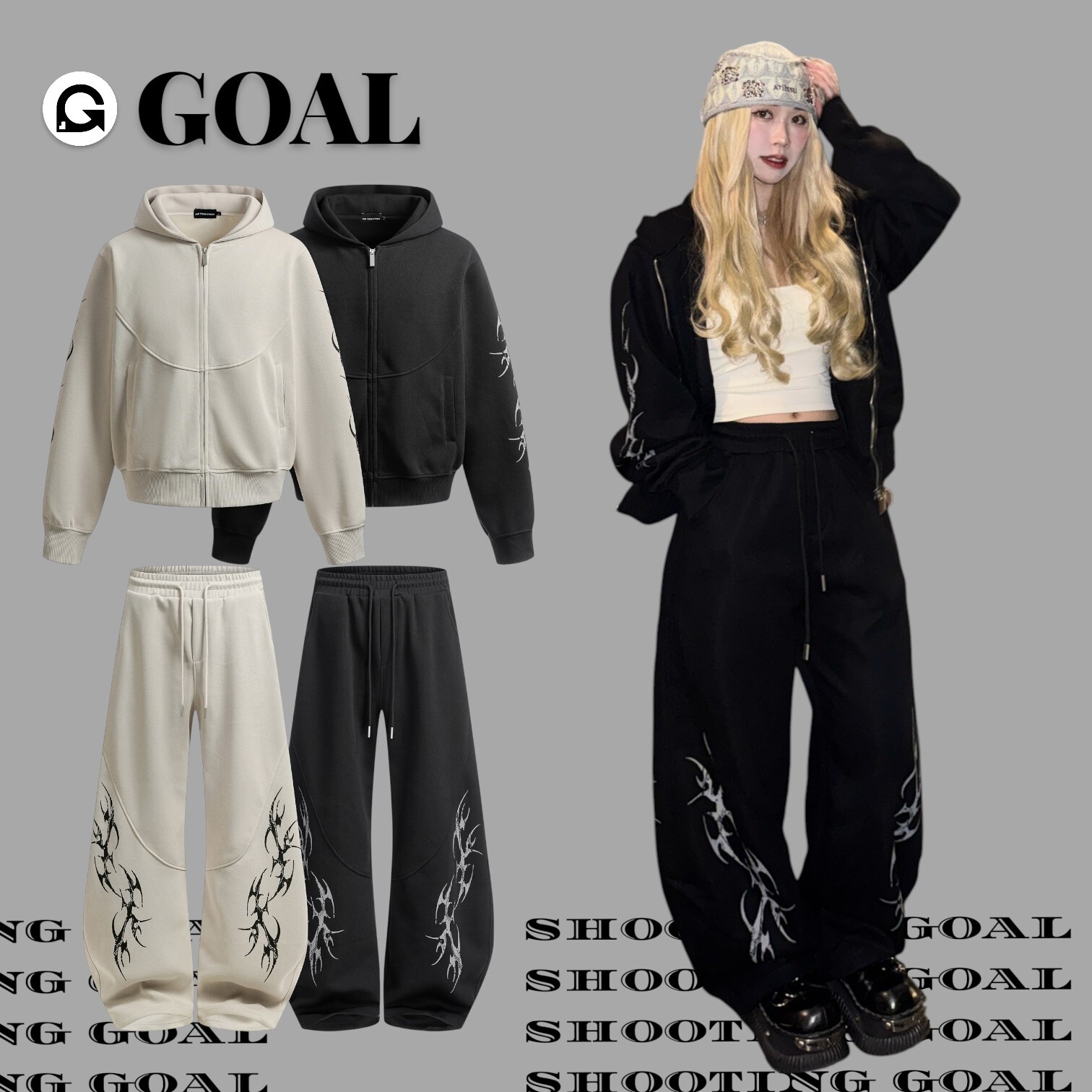 (GOAL)美式重磅解構荊棘棉套裝 SMK A262