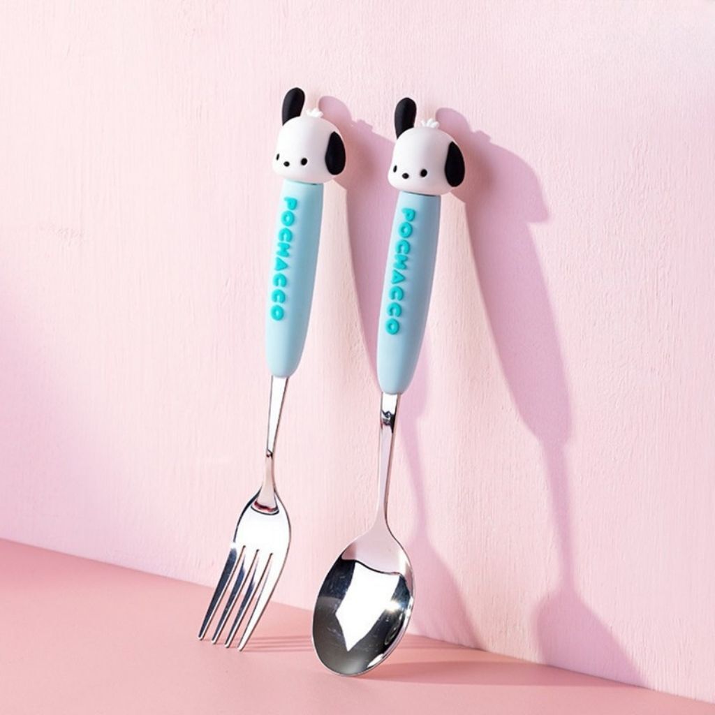 PC狗  Sanrio |3D 不銹鋼叉子+湯匙 匙羹
