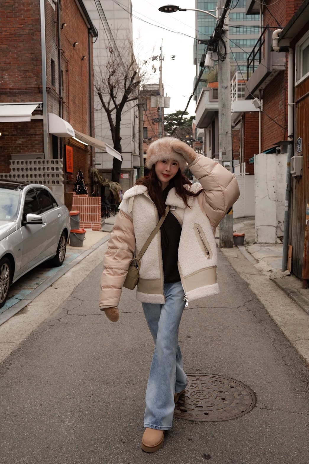 #DD10拼接羊羔毛外套