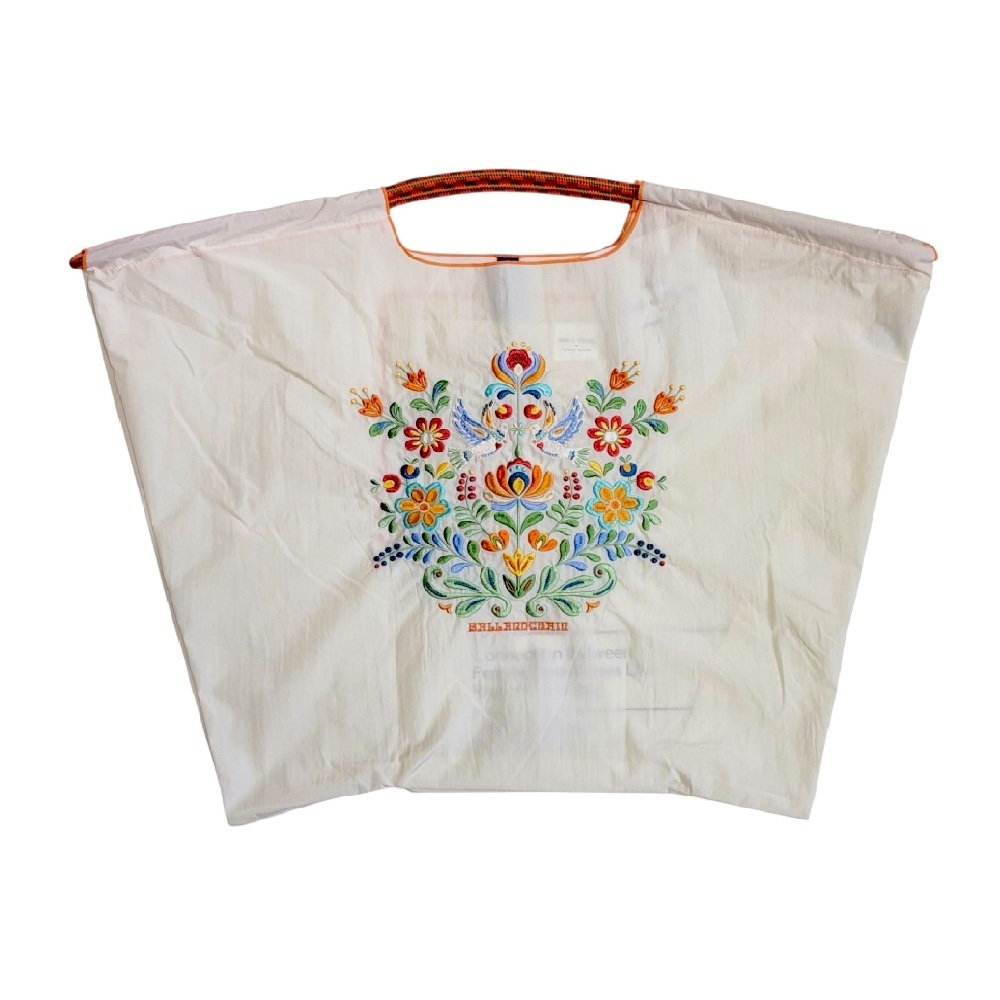 Ball＆Chain 刺繡環保購物袋 L號 - 白 (30117222)