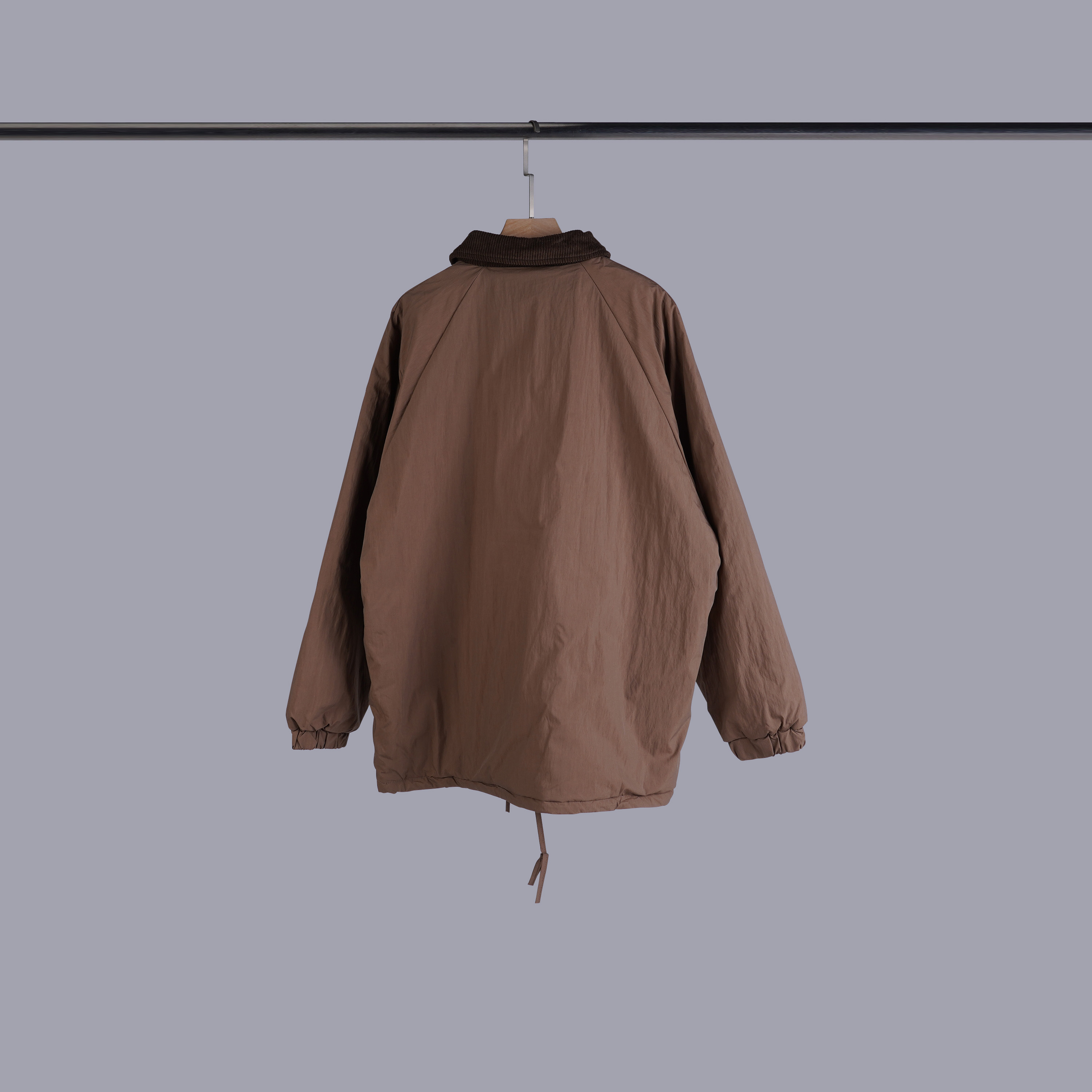 設計感拼接翻領鋪棉外套 | 奶油棕