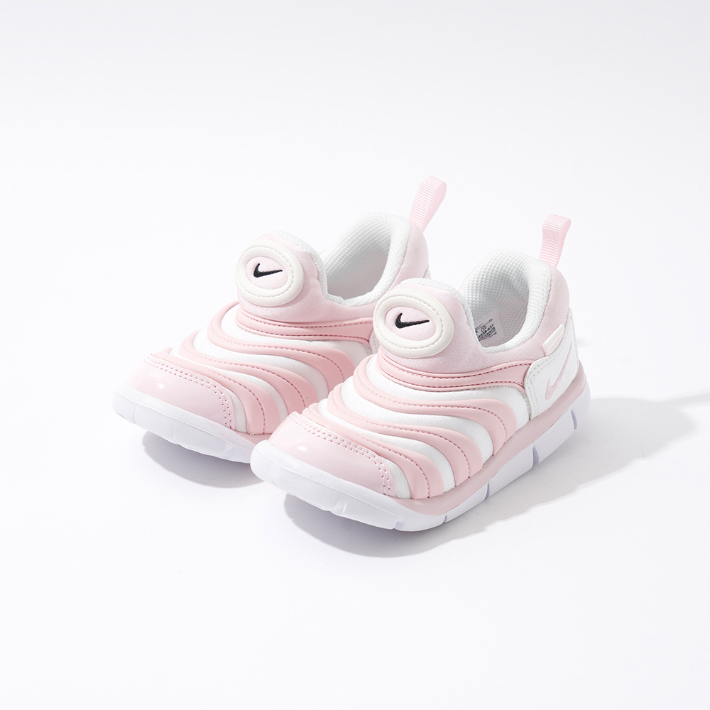Nike Dynamo Free 小童 童鞋 粉白色 毛毛蟲 套入式 無鞋帶 休閒 運動 休閒鞋 343938-637