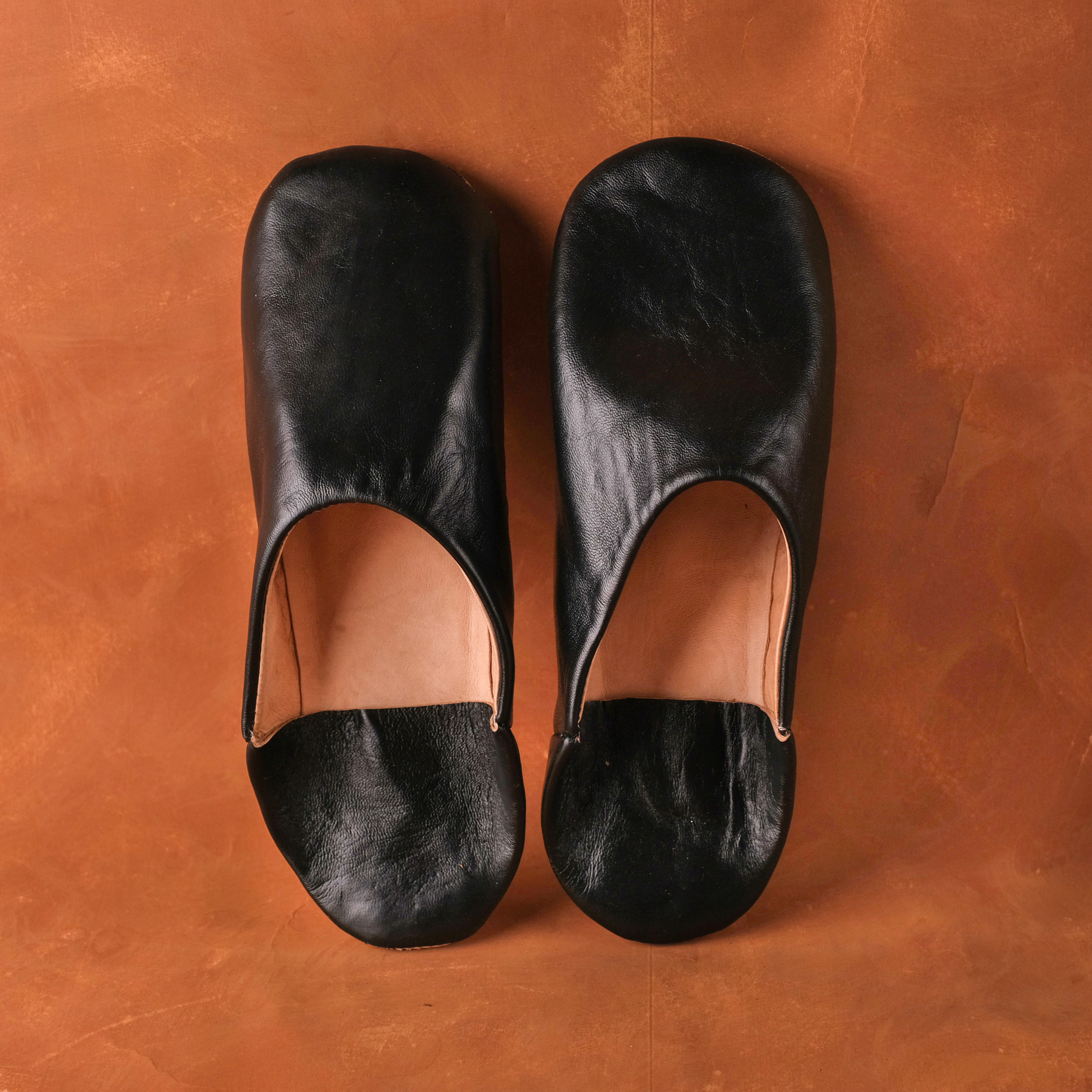 柏柏手工鞋 ｜曜石黑 - 圓｜摩洛哥