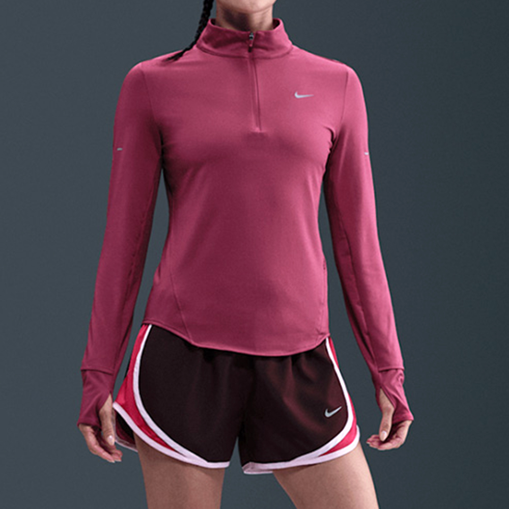 Nike Swift Df Uv Hz Top 女款 酒紅色 立領 防曬 速乾 慢跑 運動 長袖 HQ0500-634