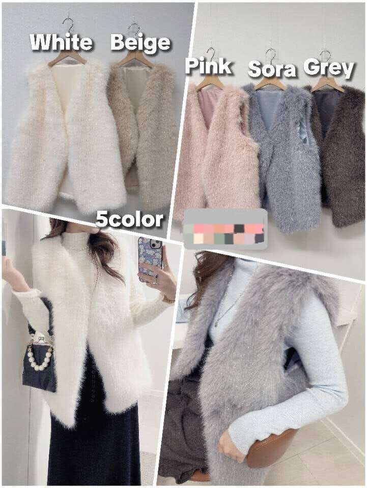 LU5303 人造毛背心外套 *特價* (優惠碼同充值購物金不適用)