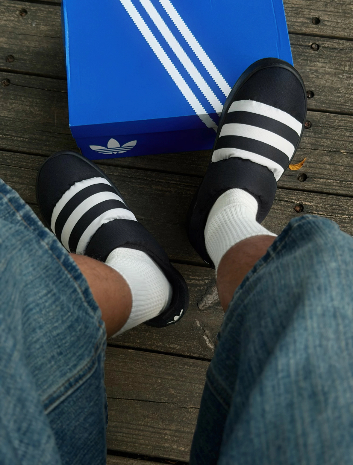 代購-Adidas Originals PUFFYLETTE 一蹬即穿 三條線 黑麵包 男女同款 黑白 GY4559