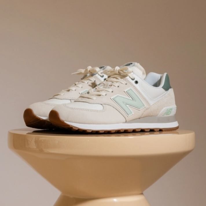 NEW BALANCE 休閒鞋 NB 574 米白綠 復古 運動鞋 女 WL574CGR