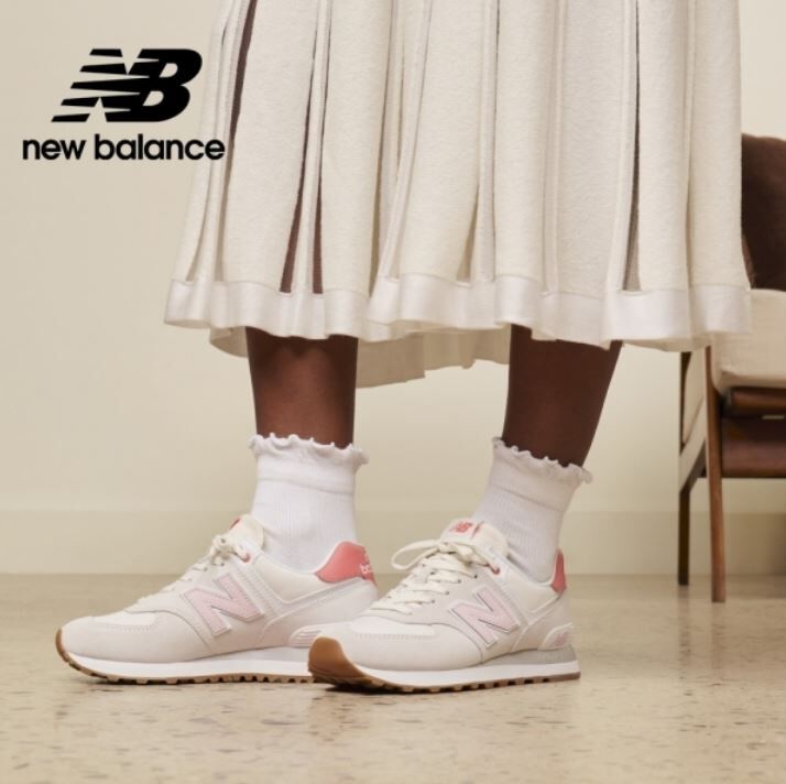 NEW BALANCE 休閒鞋 NB 574 米白粉 復古 運動鞋 女 WL574IPK